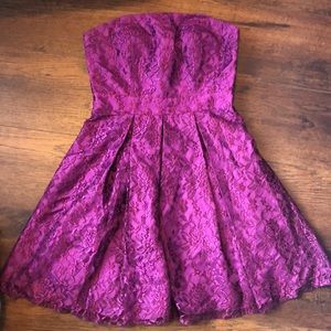 Lilac purple lace cocktail dress